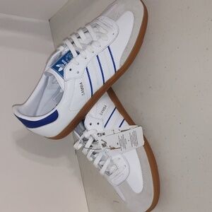 Adidas Samba Original Sneakers White Lucid Blue Size men's 11.5